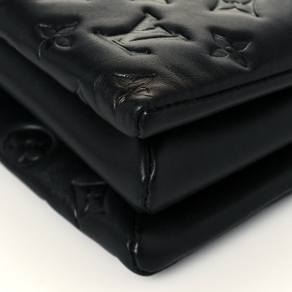 Louis Vuitton Lambskin Embossed Monogram Coussin MM Black 9 of 12