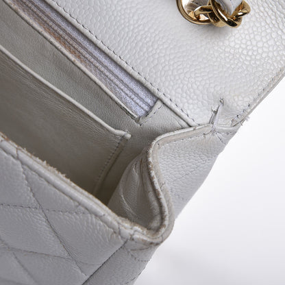 Chanel Caviar Quilted Jumbo Single Flap White 11 of 32