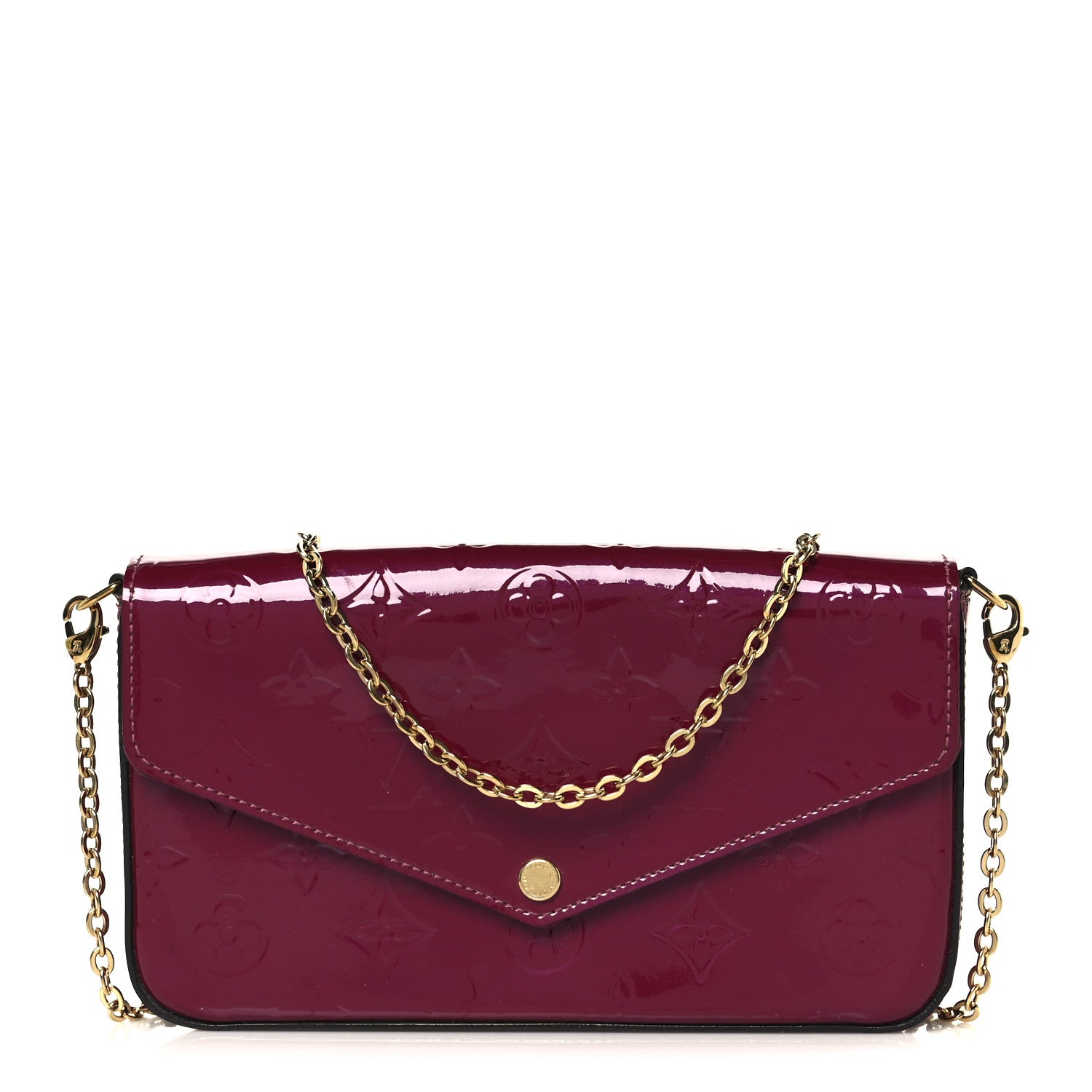 Louis Vuitton Vernis Felicie Chain Wallet Magenta 1 of 14