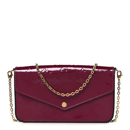Louis Vuitton Vernis Felicie Chain Wallet Magenta 1 of 14