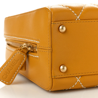 Chanel Calfskin Contrast Stitch Surpique Bowler Yellow 9 of 13