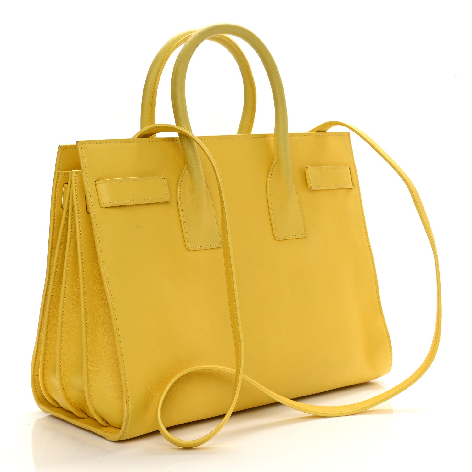 Saint Laurent Calfskin Small Sac De Jour Bag Yellow 3 of 14