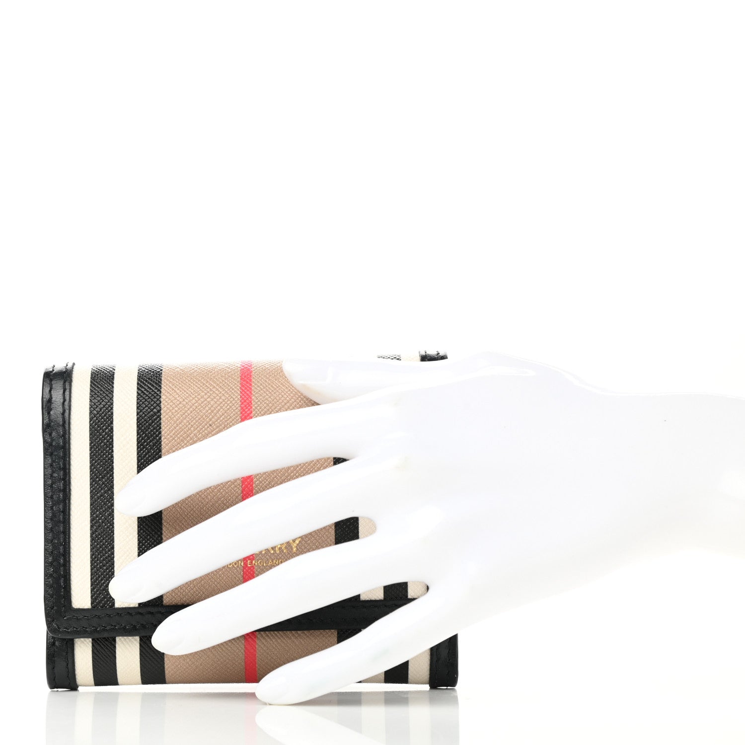 Burberry E-Canvas Icon Stripe Small Folding Wallet Archive Beige 2 of 8