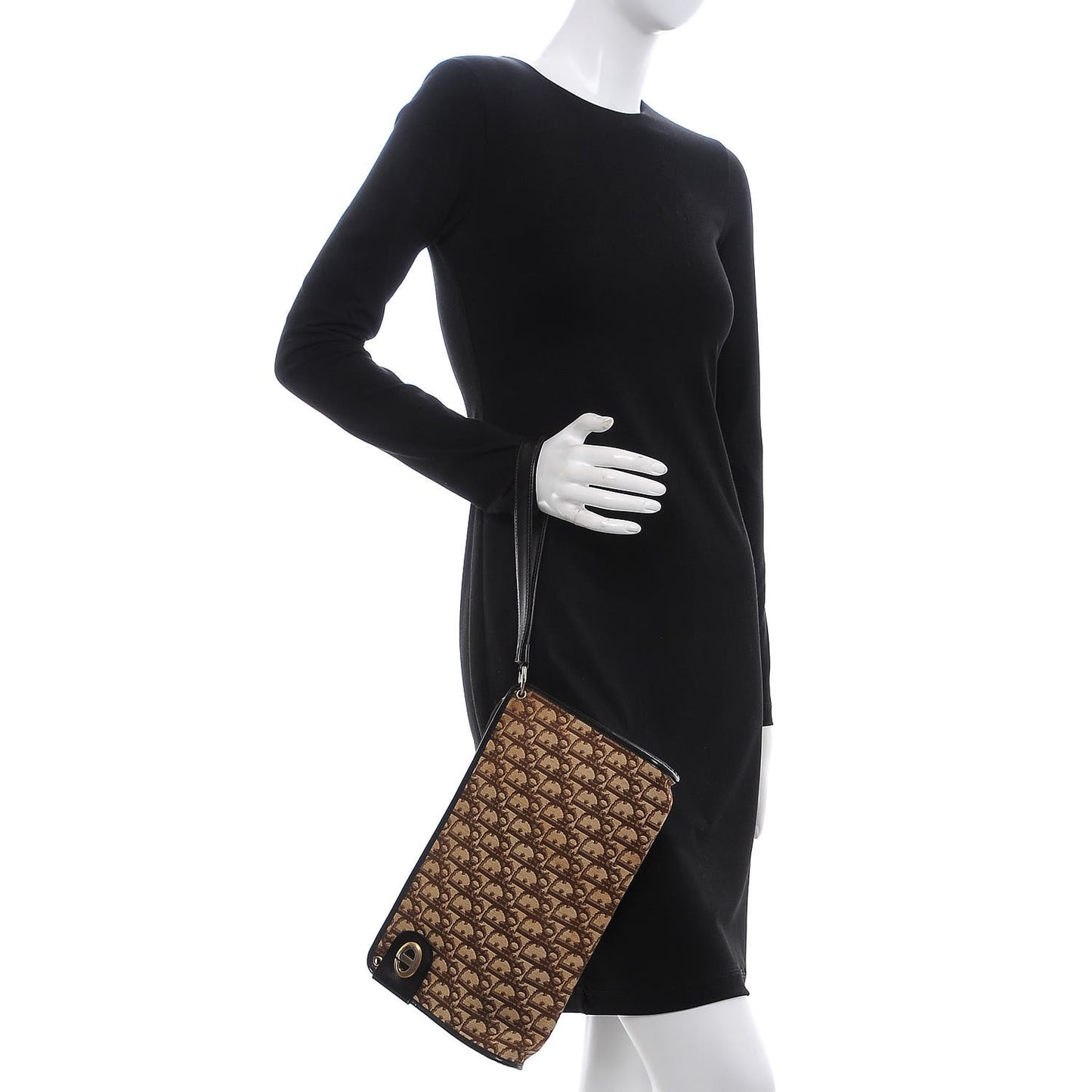 Monogram Wristlet Brown