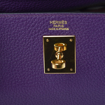 Hermes Taurillon Clemence Kelly Retourne 32 Ultraviolet 12 of 15
