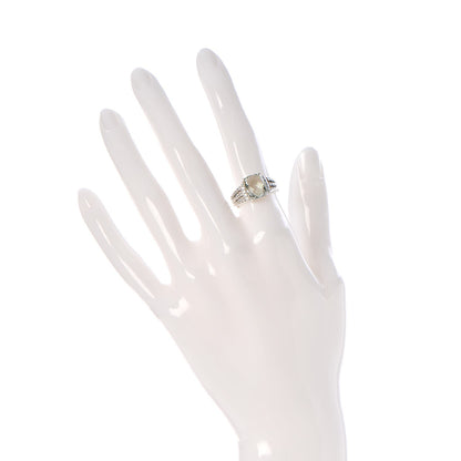 David Yurman Sterling Silver Diamond Prasiolite 10mm Petite Wheaton Ring 52 6 2 of 5