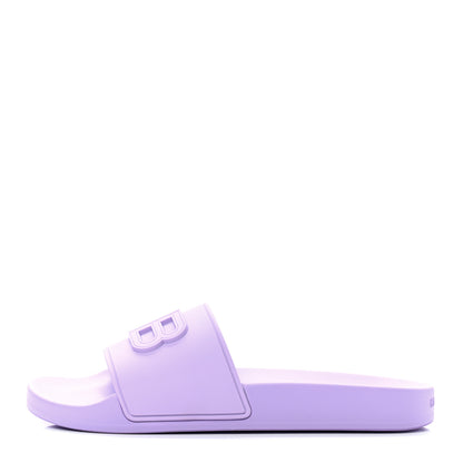 Balenciaga Rubber Womens BB Pool Slide Sandals 38 Lilac 2 of 13