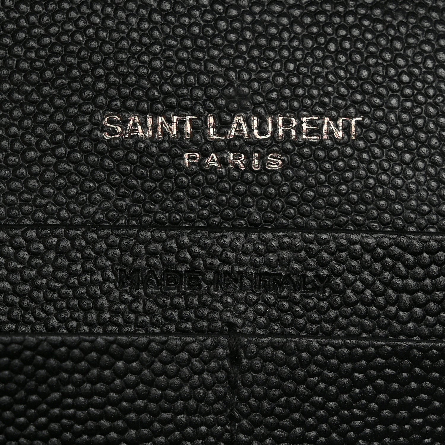 Saint Laurent Grain De Poudre Matelasse Chevron Monogram Monochrome Chain Wallet Black 6 of 10