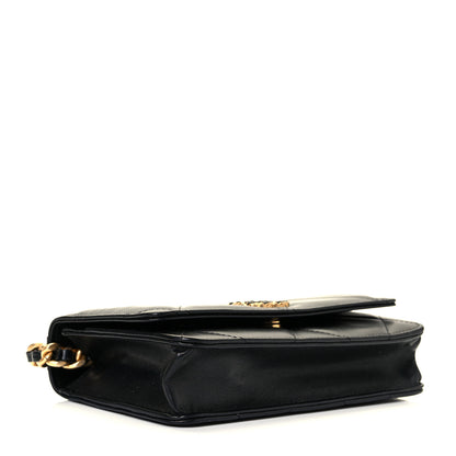 Chanel Shiny Goatskin Quilted Chanel 19 Wallet On Chain WOC Black 3 of 8