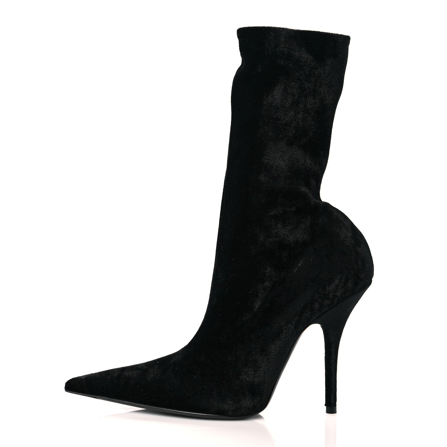 Balenciaga Velvet Spandex Extreme Pointed Toe Knife Ankle Boots 38 Black 1 of 8