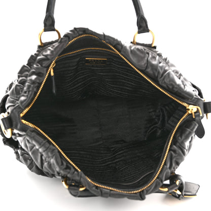 Prada Nappa Gaufre Buckle Shoulder Bag Black 5 of 15