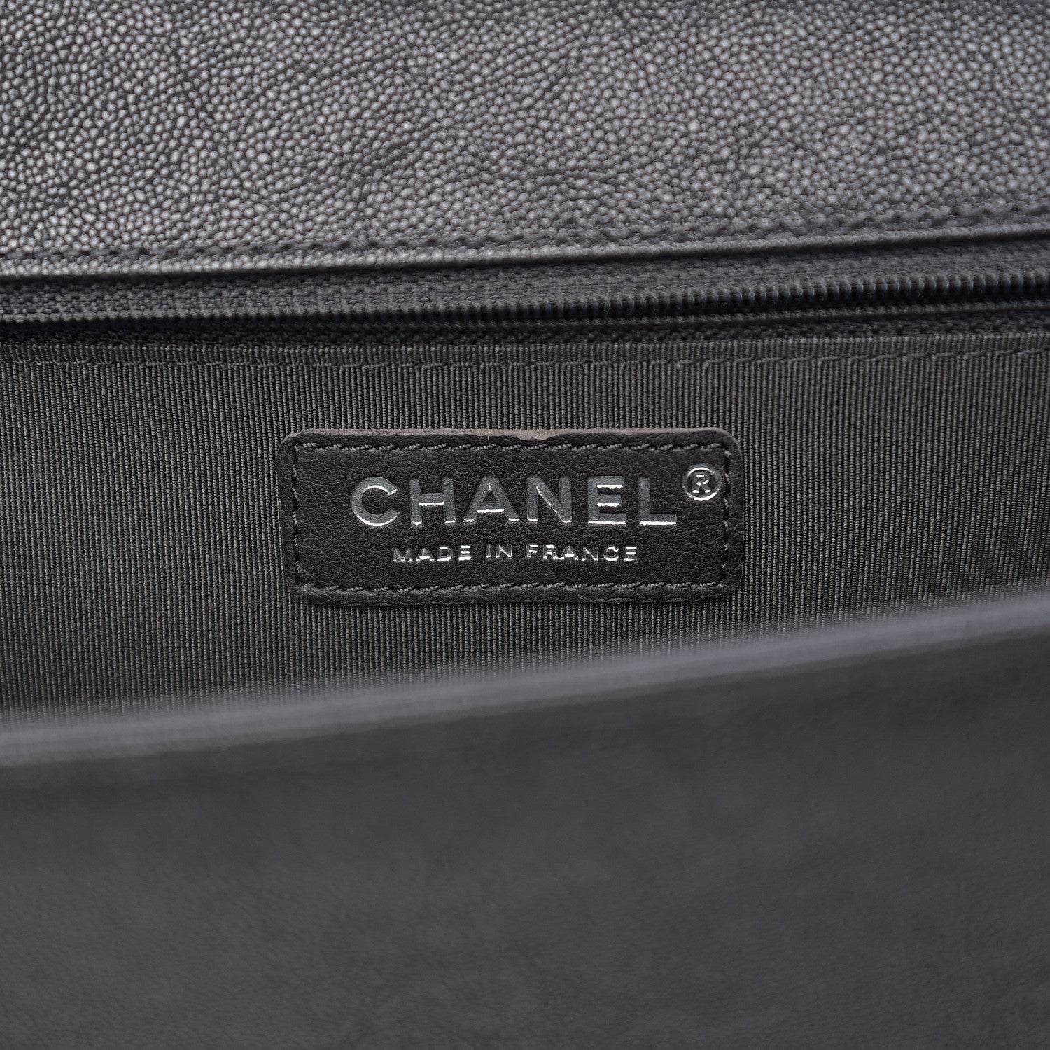 Chanel Metallic Caviar Quilted New Medium Boy Flap Grey 5 of 9