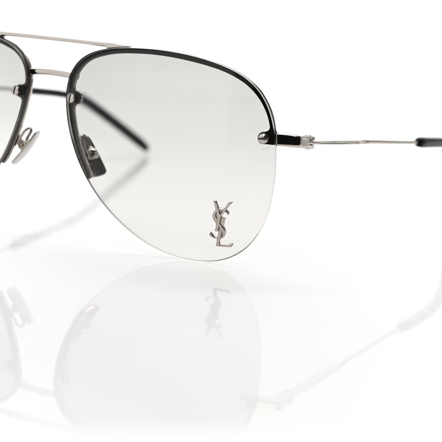 Saint Laurent Aviator Classic 11 Sunglasses Silver 5 of 10