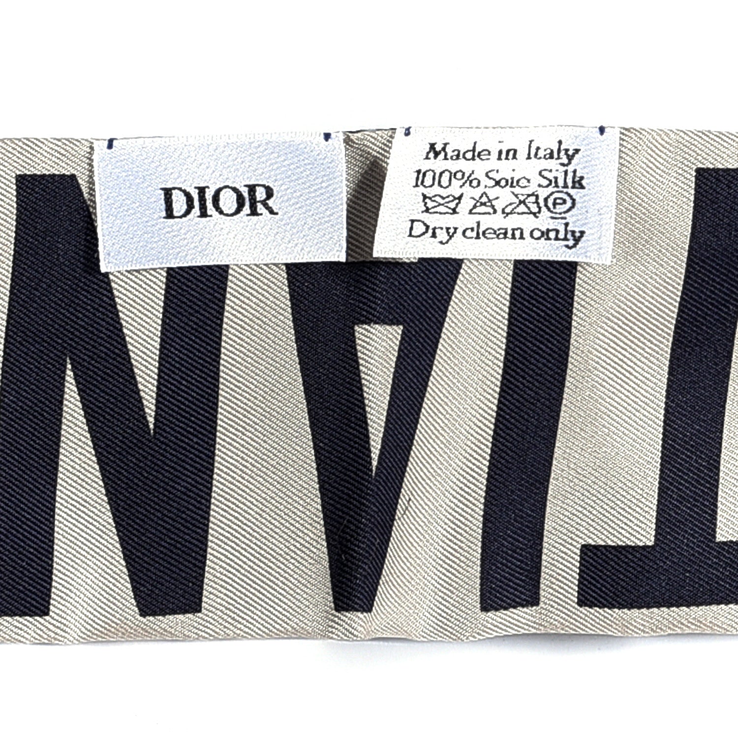 Christian Dior Silk Oblique Mitzah Scarf Blue 6 of 6