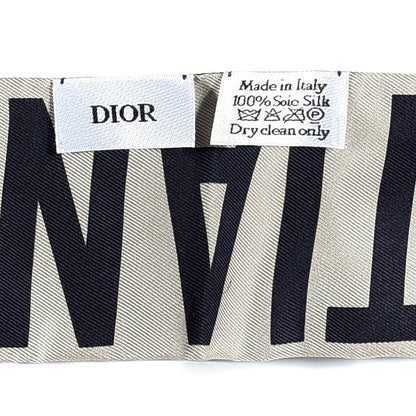 Christian Dior Silk Oblique Mitzah Scarf Blue 6 of 6