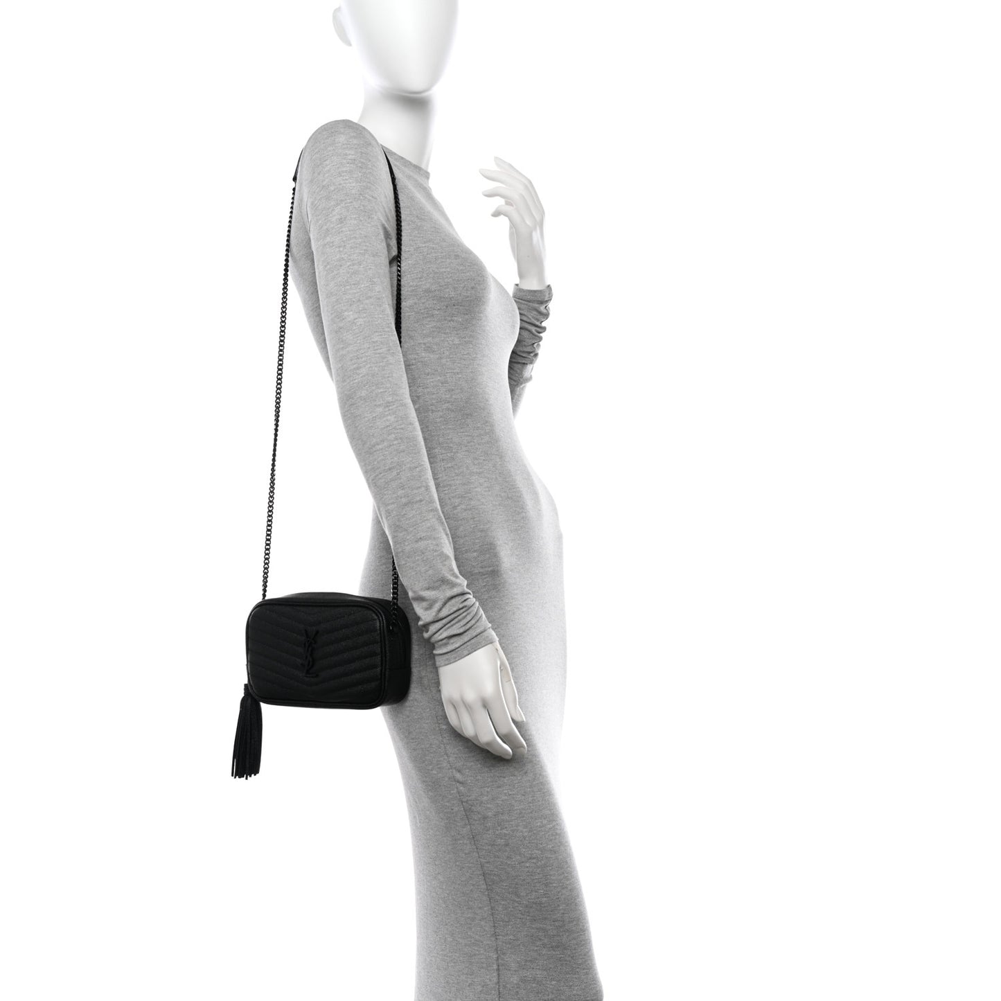 Grain De Poudre Matelasse Monochrome Monogram Mini Lou Camera Bag Black