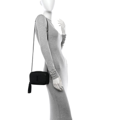Saint Laurent Grain De Poudre Matelasse Monochrome Monogram Mini Lou Camera Bag Black 2 of 13