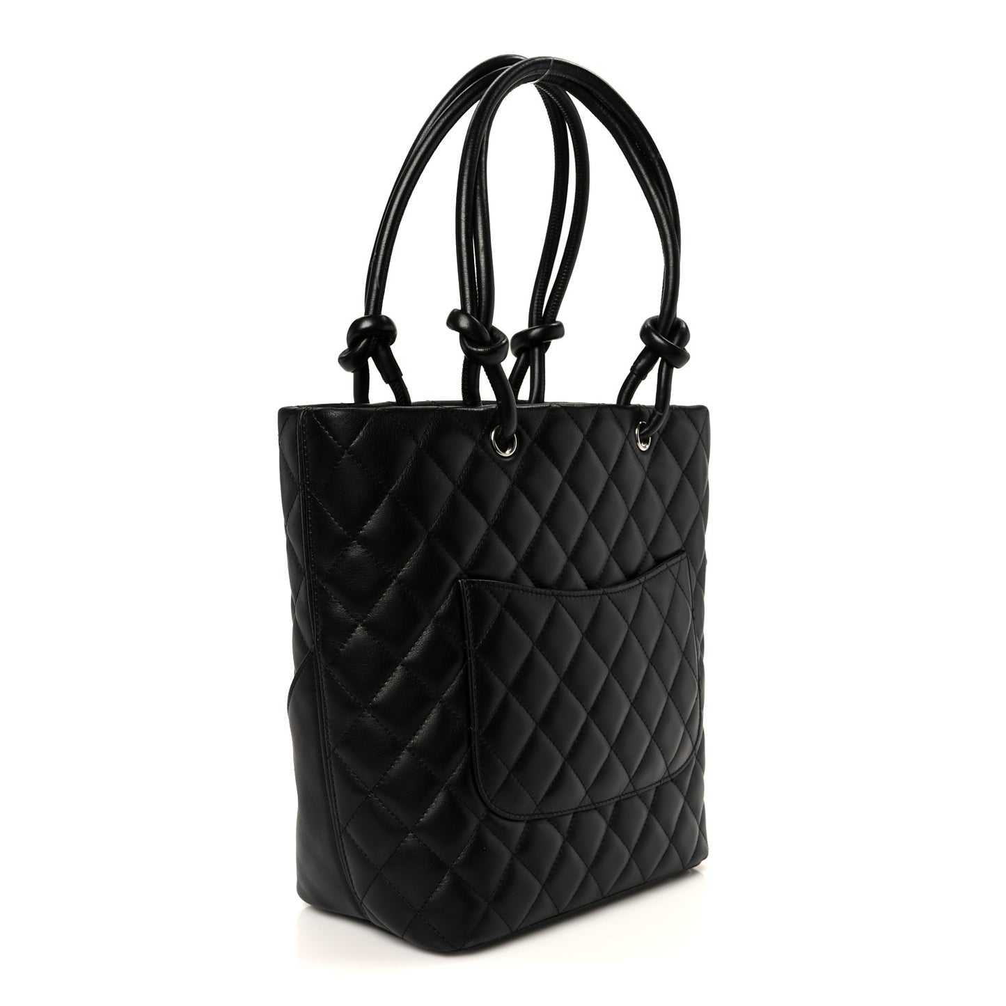 Calfskin Quilted Medium Cambon Tote Black