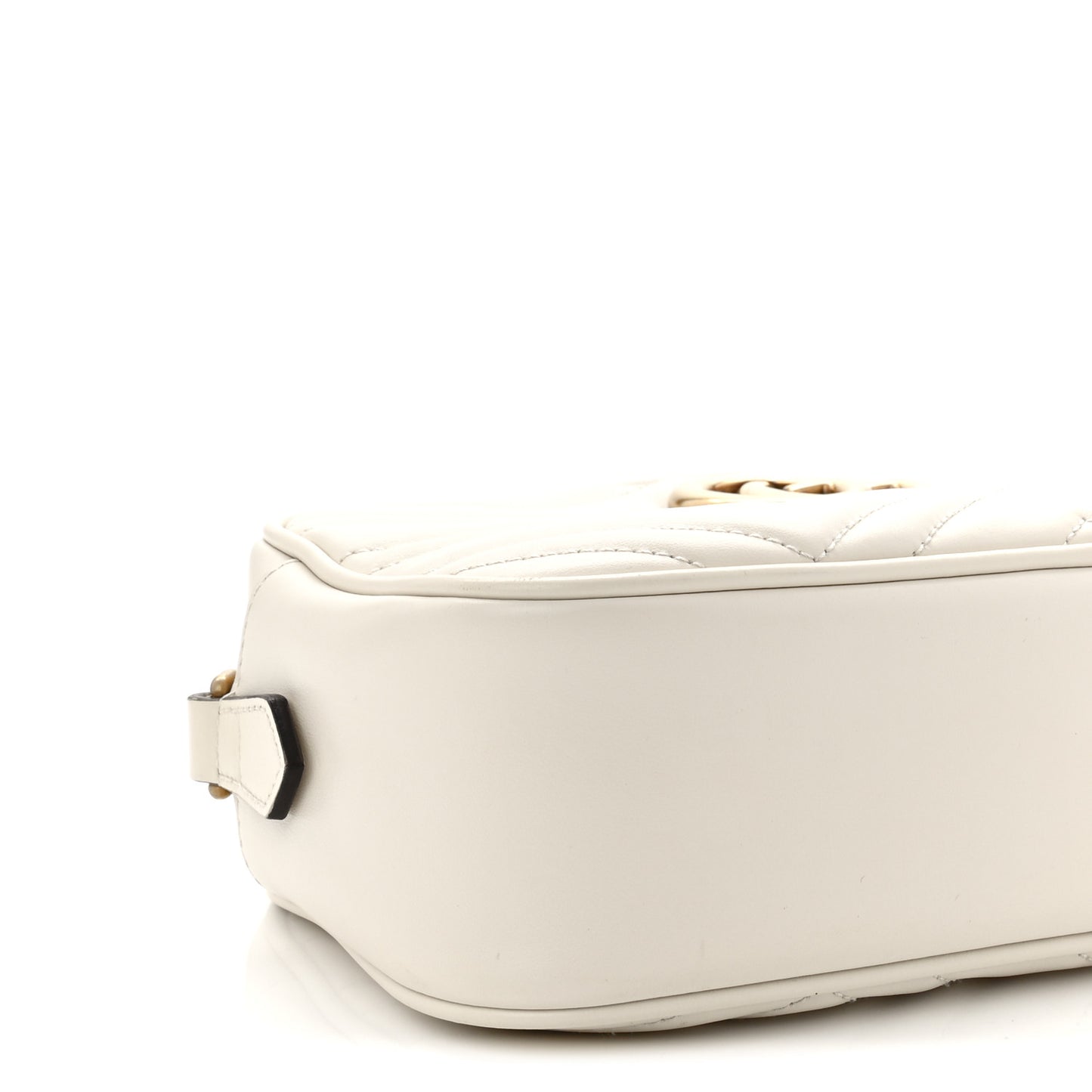 Calfskin Matelasse Small GG Marmont Chain Shoulder Bag White