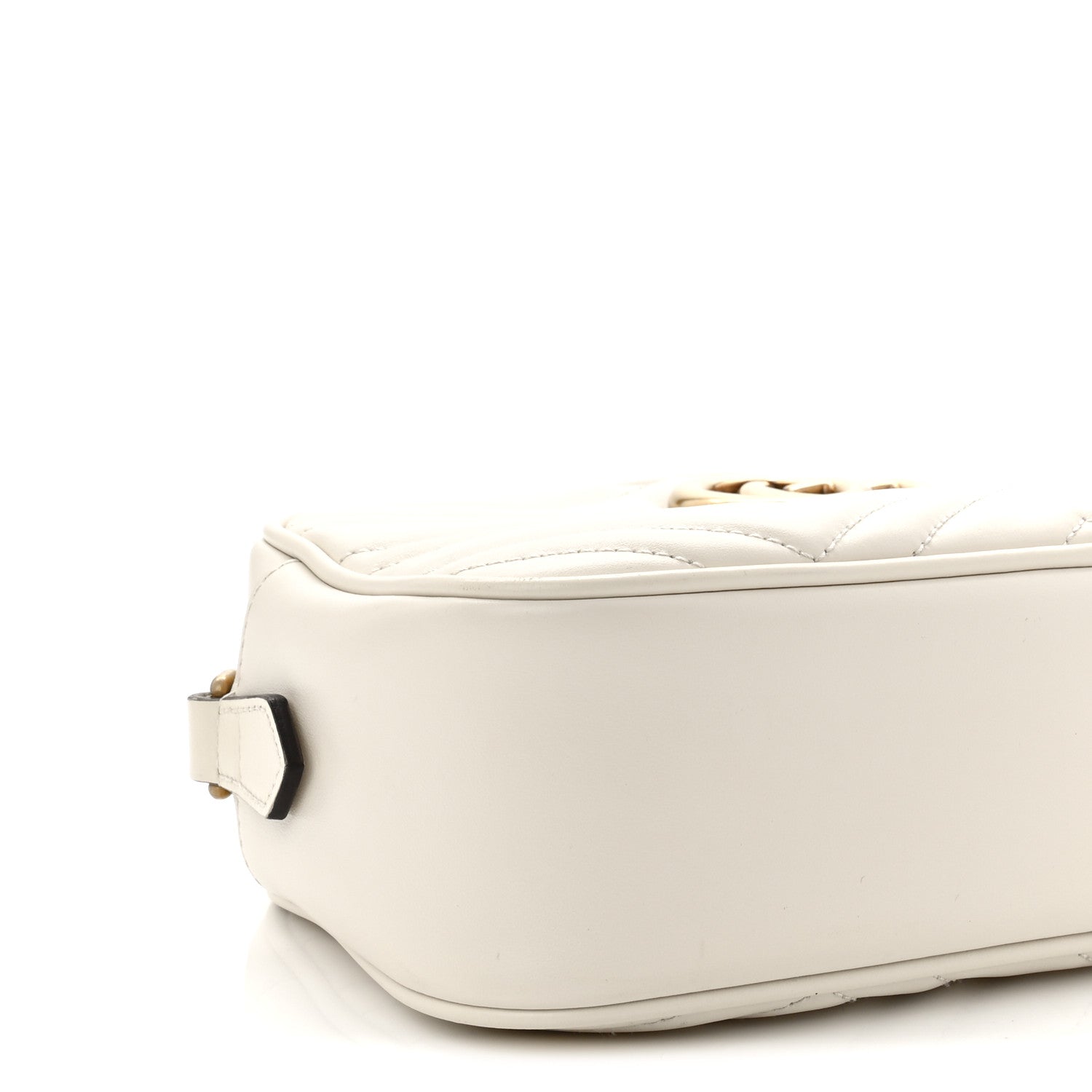 Gucci Calfskin Matelasse Small GG Marmont Chain Shoulder Bag White 4 of 10