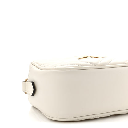 Gucci Calfskin Matelasse Small GG Marmont Chain Shoulder Bag White 4 of 10