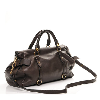 Miu Miu Vitello Medium Bow Bag Brown 3 of 6