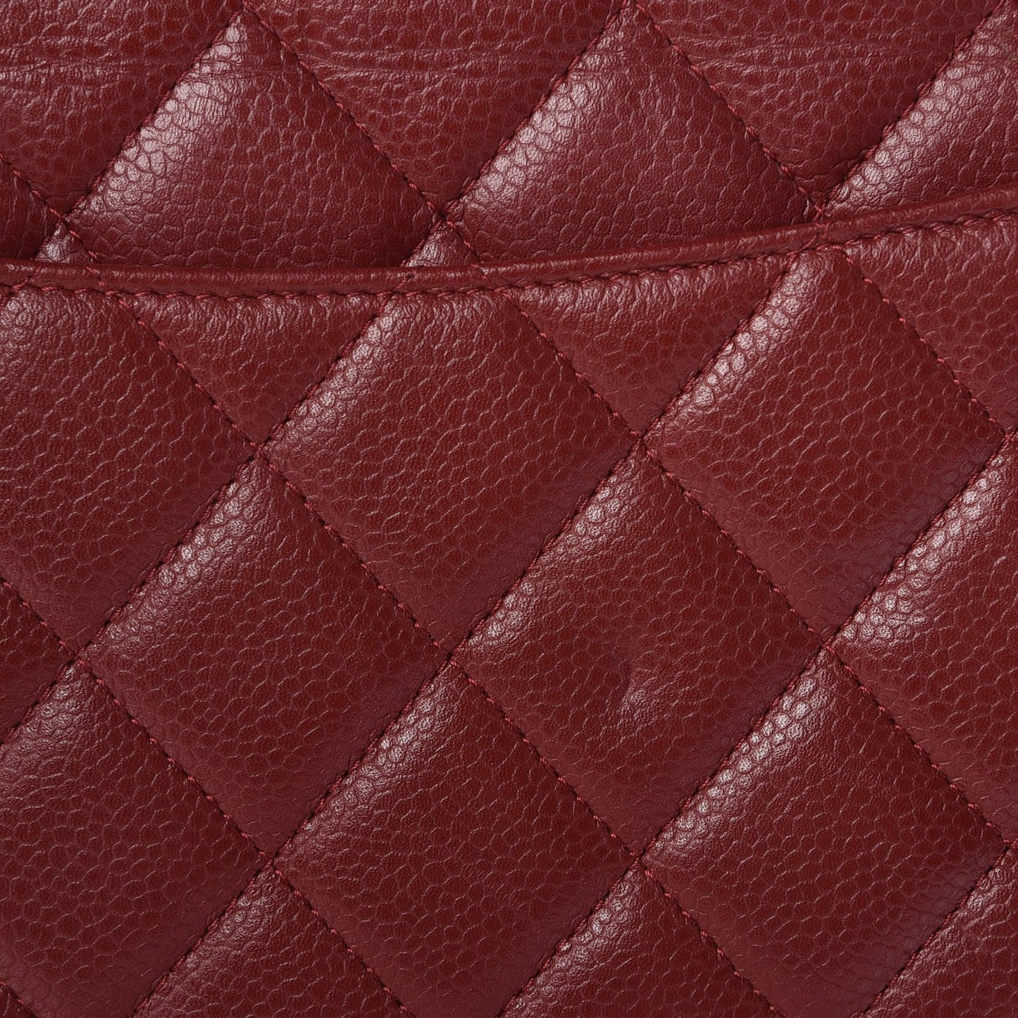 Caviar Quilted Jumbo Double Flap Burgundy