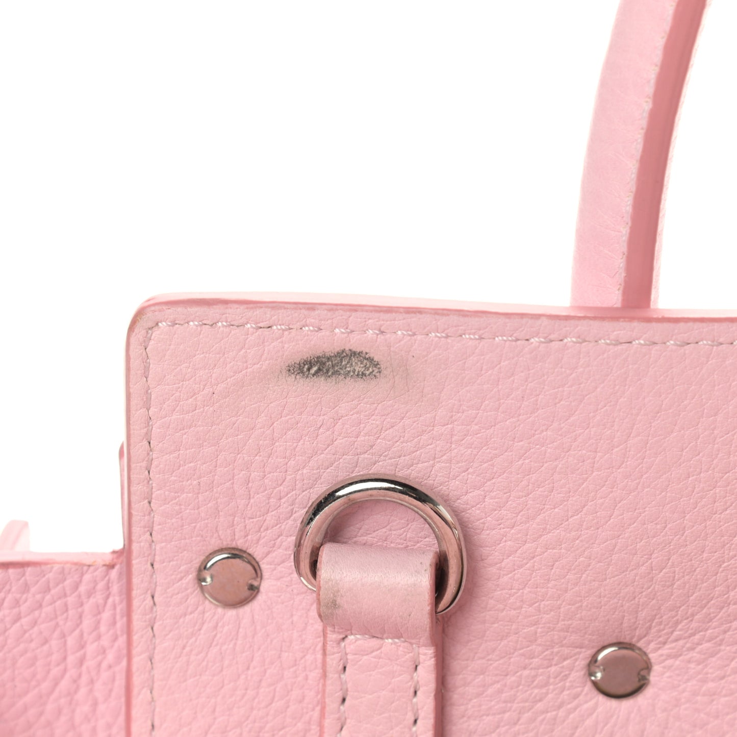 Grained Calfskin Mini Horizon Satchel Bright Pink