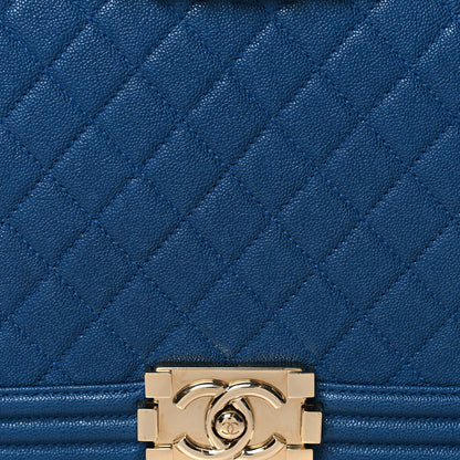 Chanel Caviar Quilted New Medium Boy Flap Blue 8 of 10