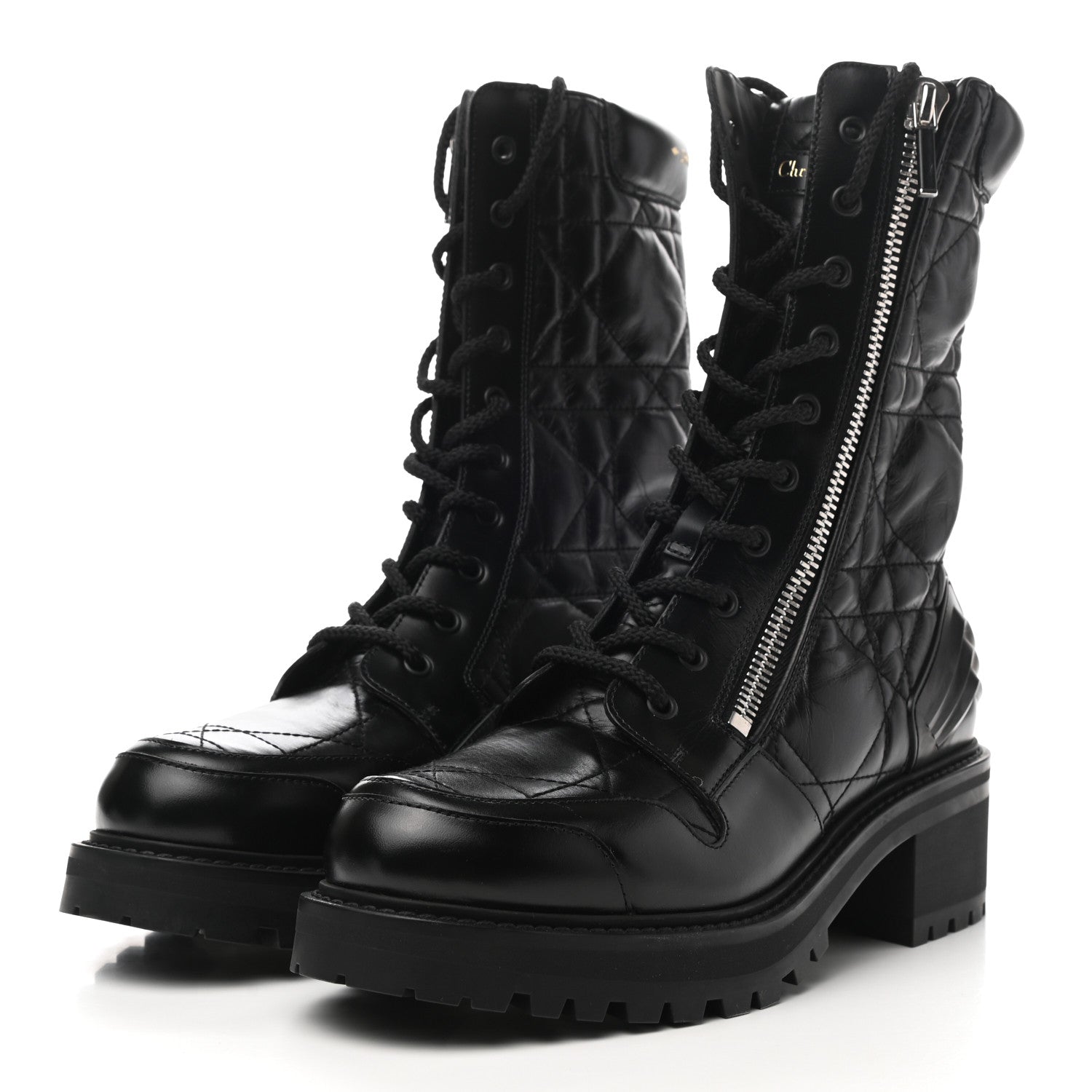 Christian Dior Calfskin Cannage D-Leader Ankle Boots 40.5 Black 3 of 8