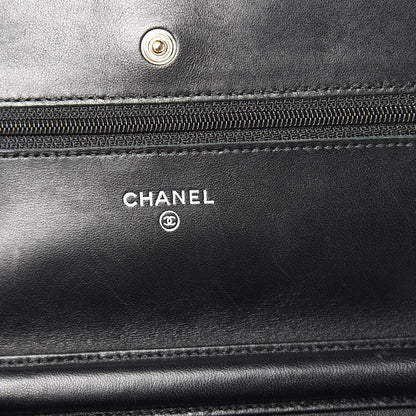 Chanel Lambskin Quilted Wallet On Chain WOC Black 5 of 10