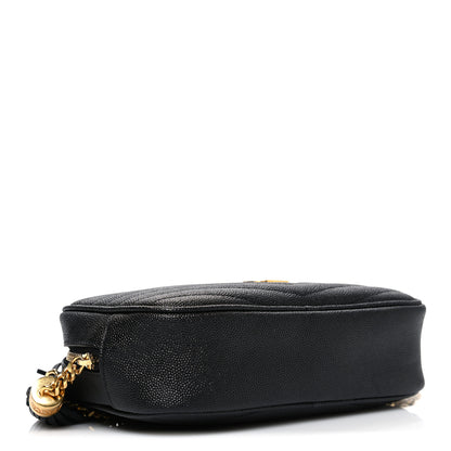 Saint Laurent Grain De Poudre Matelasse Monogram Mini Lou Camera Bag Black 4 of 10