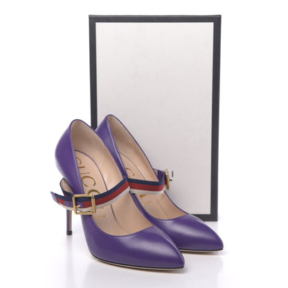Gucci Malaga Kid Sylvie High Heel Pumps 40 Shine Purple 9 of 9