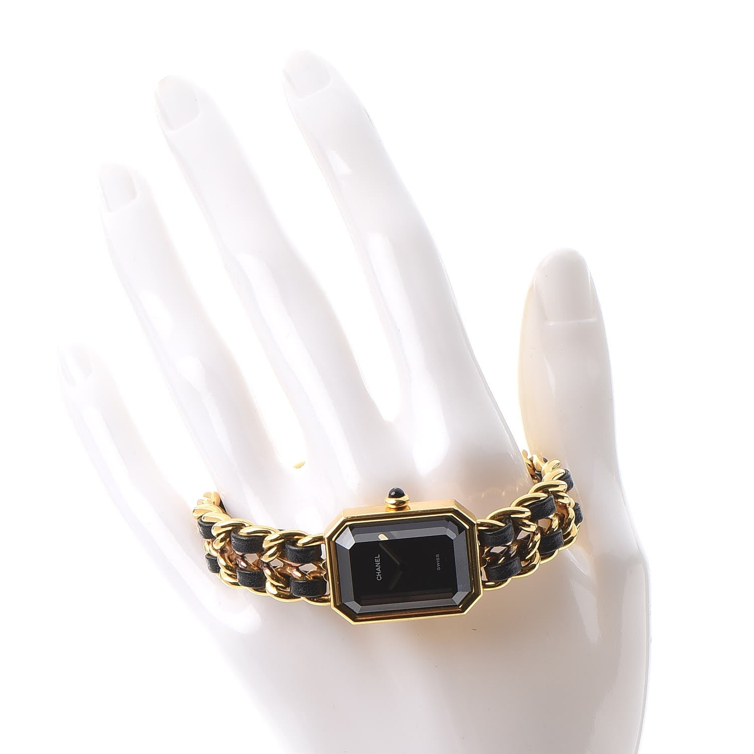 Chanel Stainless Steel Lambskin 20mm Chain Premiere Quartz Watch Gold S 2 of 8