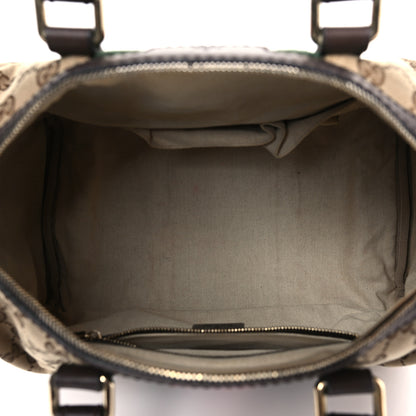 Gucci Monogram Selleria Calfskin Vintage Web Medium Boston Beige Ebony Cocoa 5 of 9
