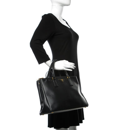 Prada Saffiano Medium Galleria Double Zip Tote Black 3 of 13