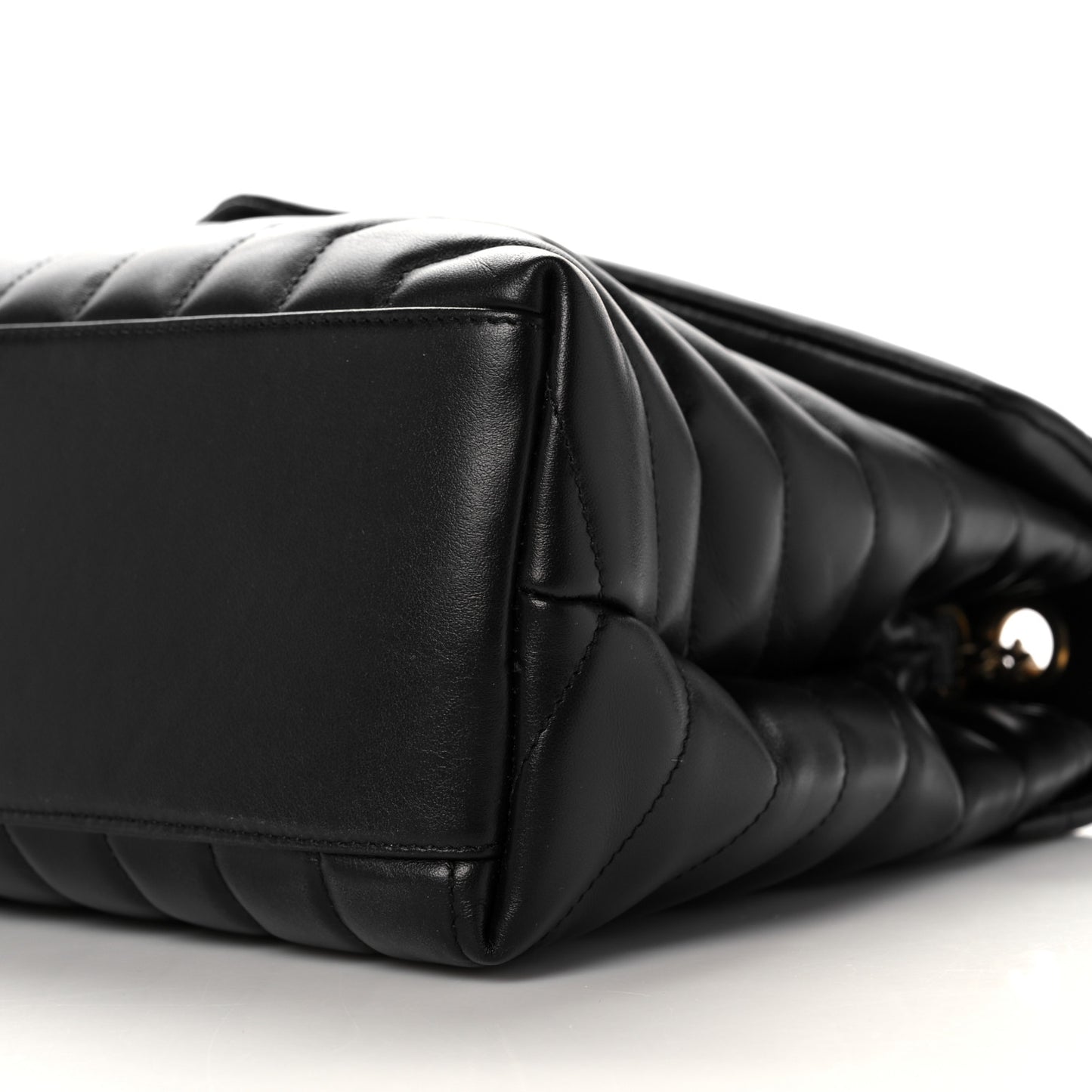 Calfskin Y Quilted Monogram Medium Loulou Chain Satchel Black