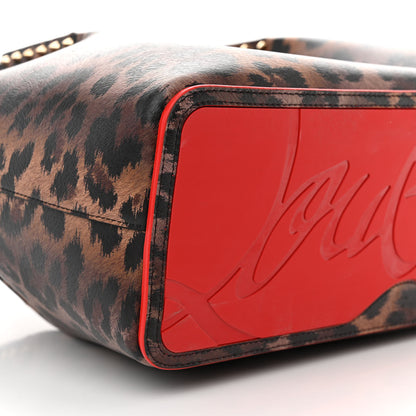 Christian Louboutin Calfskin Empire Leopard Print Spiked Large Cabarock Shopper Tote Brown 8 of 9
