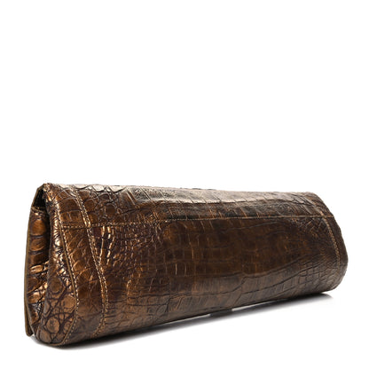 Nancy Gonzalez Metallic Crocodile Clutch Gold 3 of 13