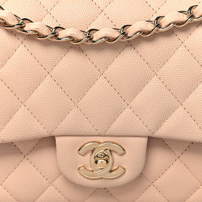 Chanel Caviar Quilted Medium Double Flap Light Beige 9 of 12