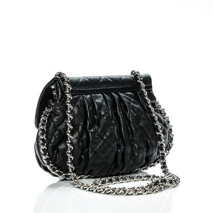Chanel Washed Lambskin Quilted Medium Chain Around Messenger Black 3 of 8