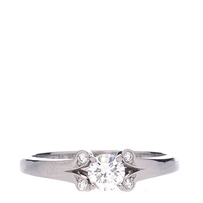 Cartier Platinum Diamond .32ct Ballerine Solitaire Engagement Ring 51 5.75 1 of 6