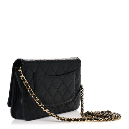 Chanel Lambskin Quilted Wallet On Chain WOC Black 3 of 11