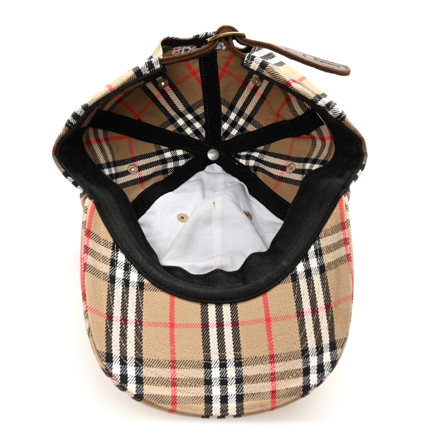 Burberry X SUPREME Cotton Vintage Check Monogram Baseball Hat