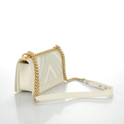 Chanel Caviar Suede Calfskin Chevron Medium Boy Flap White 3 of 7