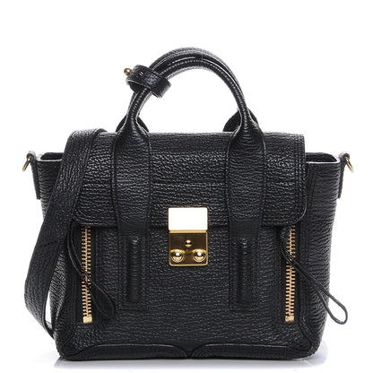 3.1 Phillip Lim 3.1 Textured Calfskin Mini Pashli Satchel Black 1 of 8