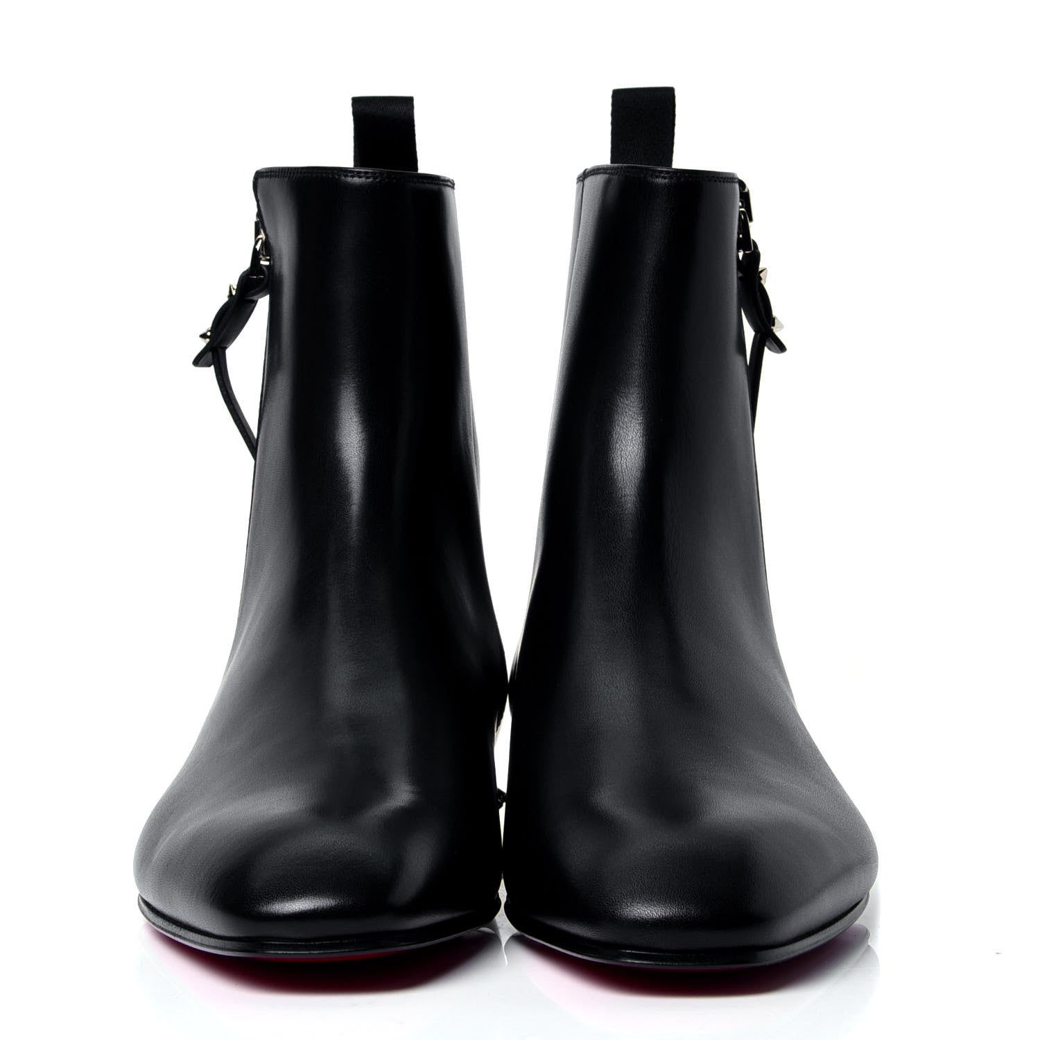 Christian Louboutin Calfskin Spikes Roadirik Flat Boots 43 Black 2 of 6
