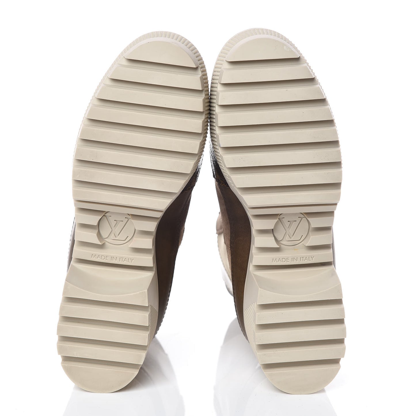 Suede Calfskin Monogram Laureate Platform Desert Boots 35 Beige
