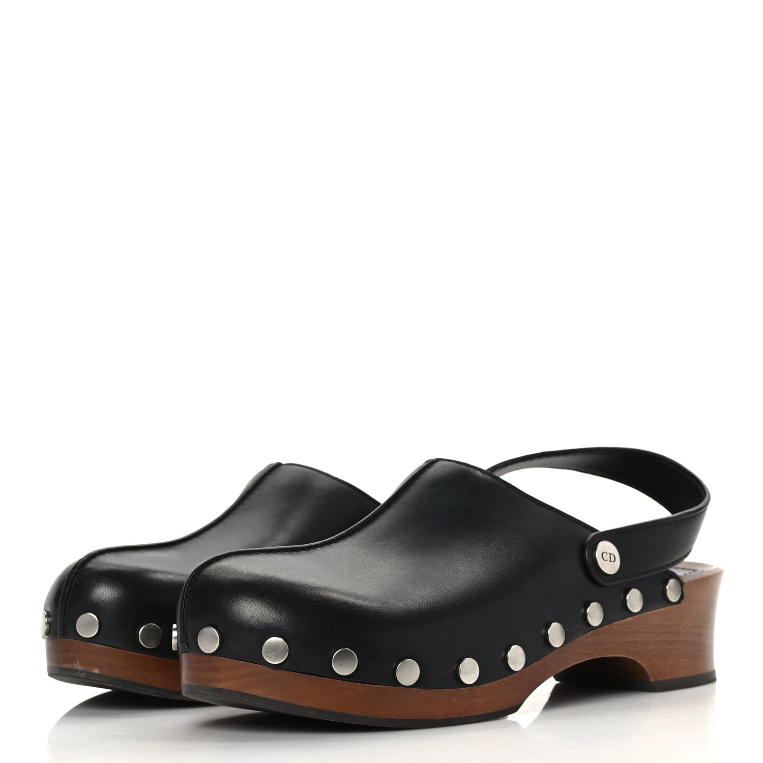 Christian Dior Calfskin Diorquake 20mm Slingback Clogs 40 Black 3 of 8