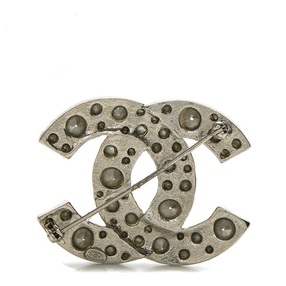 Chanel Crystal CC Brooch Silver 3 of 5